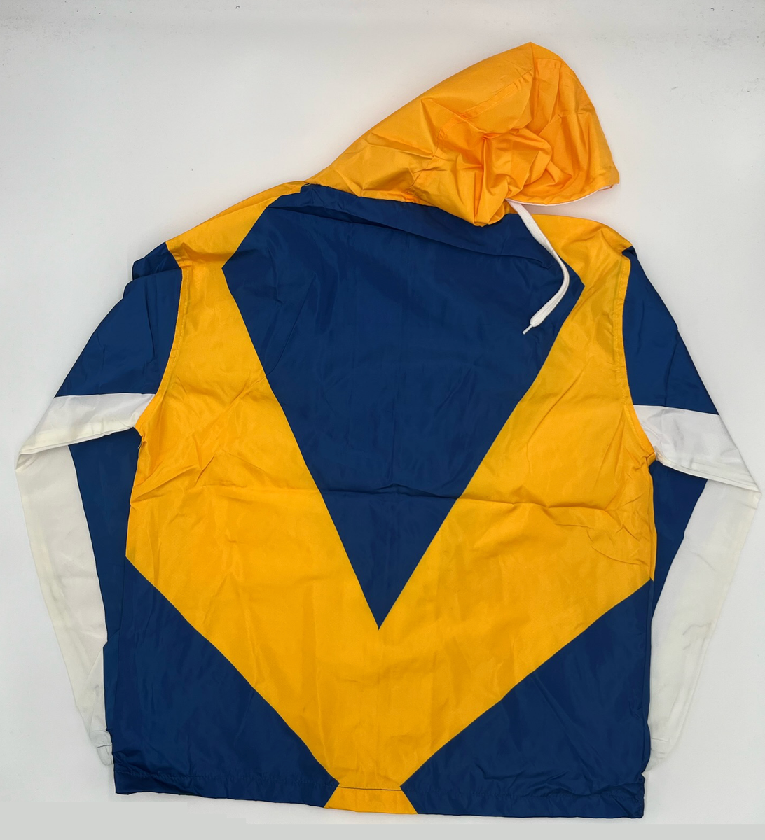 Blue and yellow windbreaker hotsell