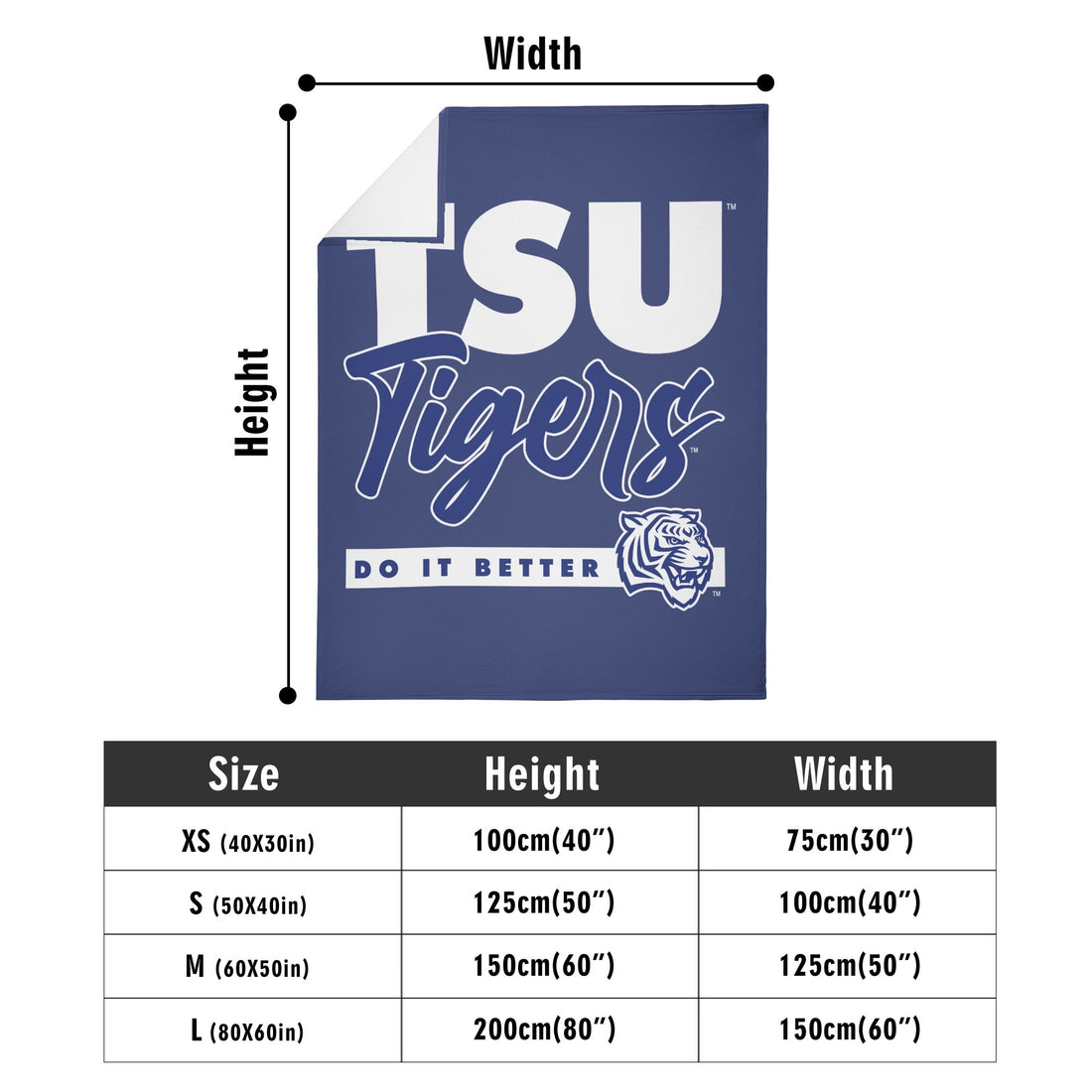 TSU Does It Better Long Vertical Flannel Breathable Blanket (4 Sizes)