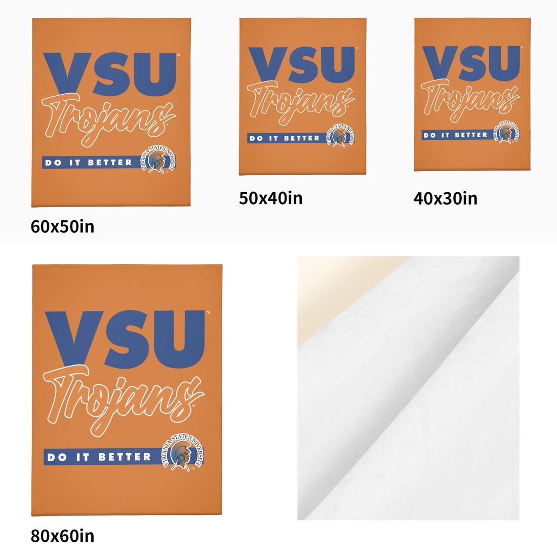 VSU Does It Better Long Vertical Flannel Breathable Blanket (4 Sizes)