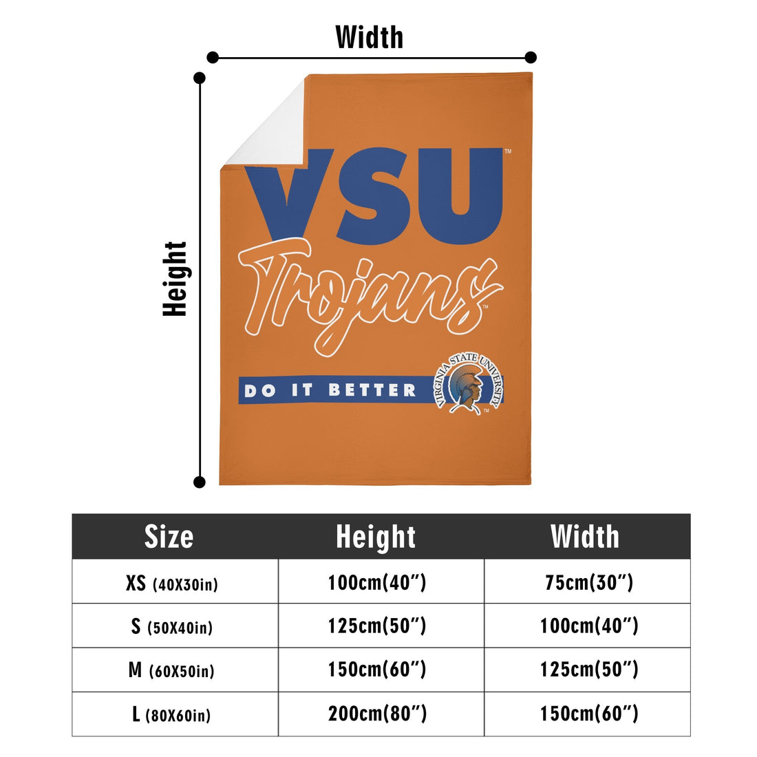 VSU Does It Better Long Vertical Flannel Breathable Blanket (4 Sizes)