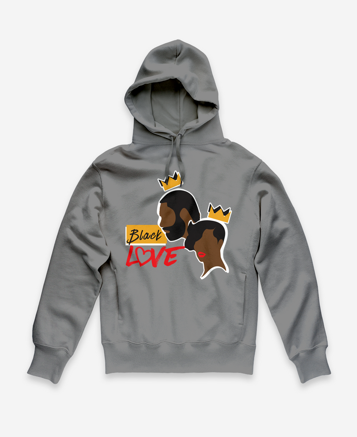 Grey Black Love Hoodie