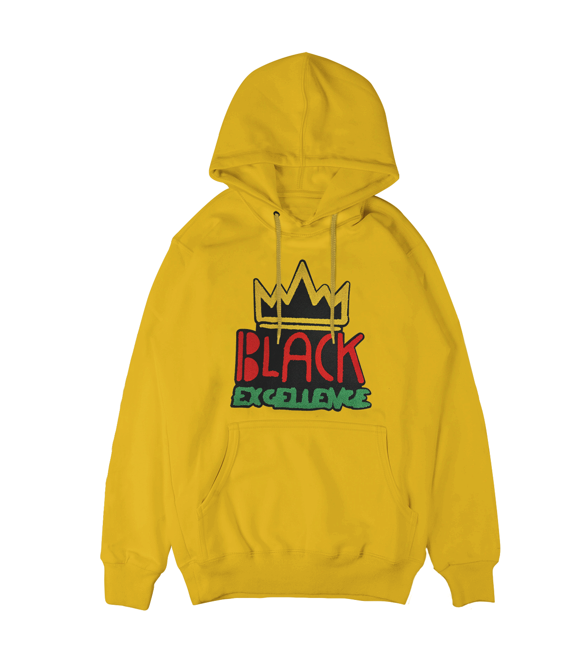 Gold Black Excellence Chenille Patch Hoodie