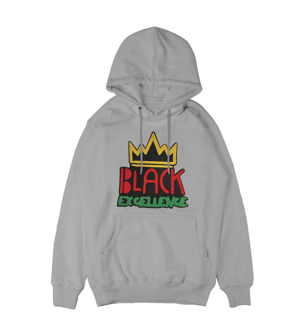 Grey Black Excellence Chenille Patch Hoodie