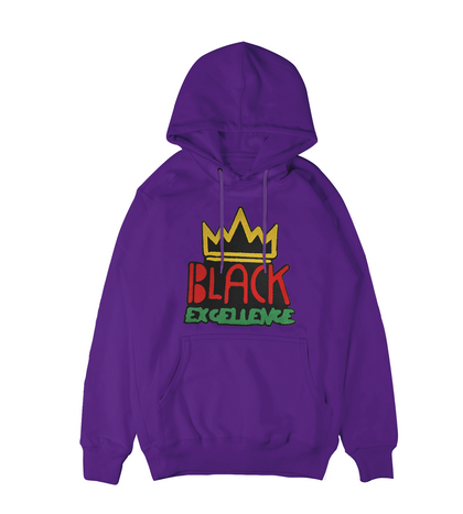 Purple Black Excellence Chenille Patch Hoodie