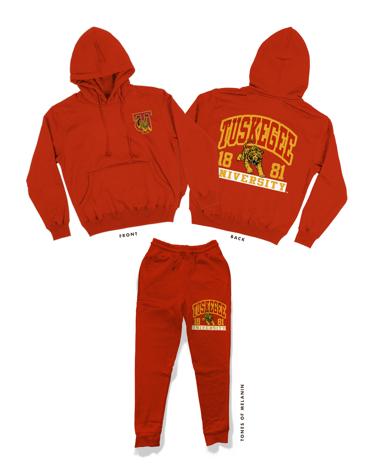 Phys Ed Tuskegee Sweatsuit Various Colors Red 2XL