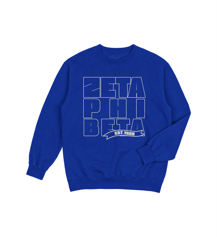 Zeta Phi Beta Block Crewneck (Various Colors)