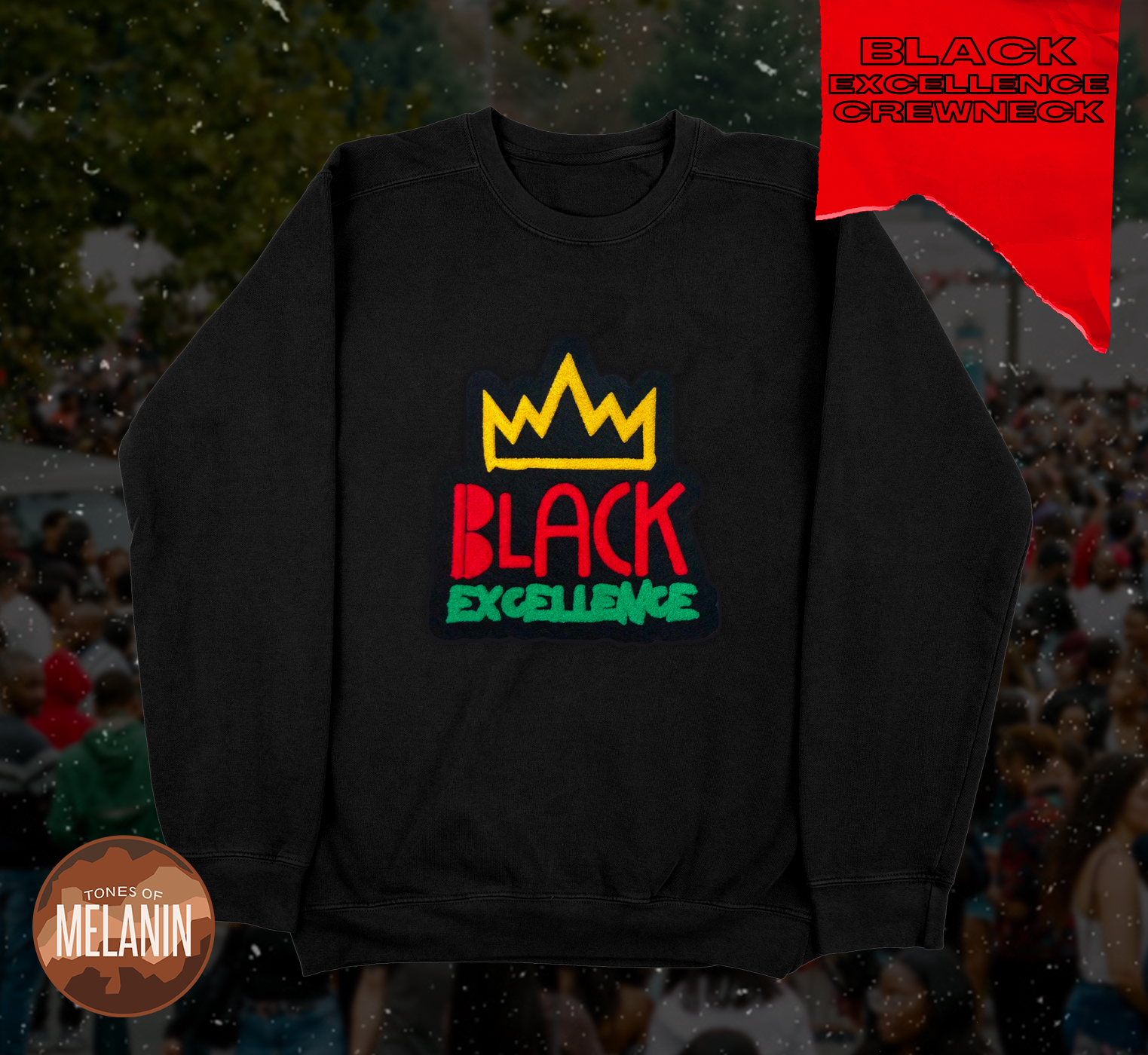 Black Black Excellence Chenille Patch Sweatshirt
