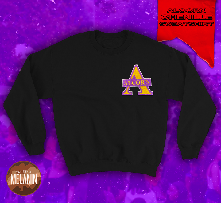 Black Alcorn Chenille Sweatshirt - Tones of Melanin