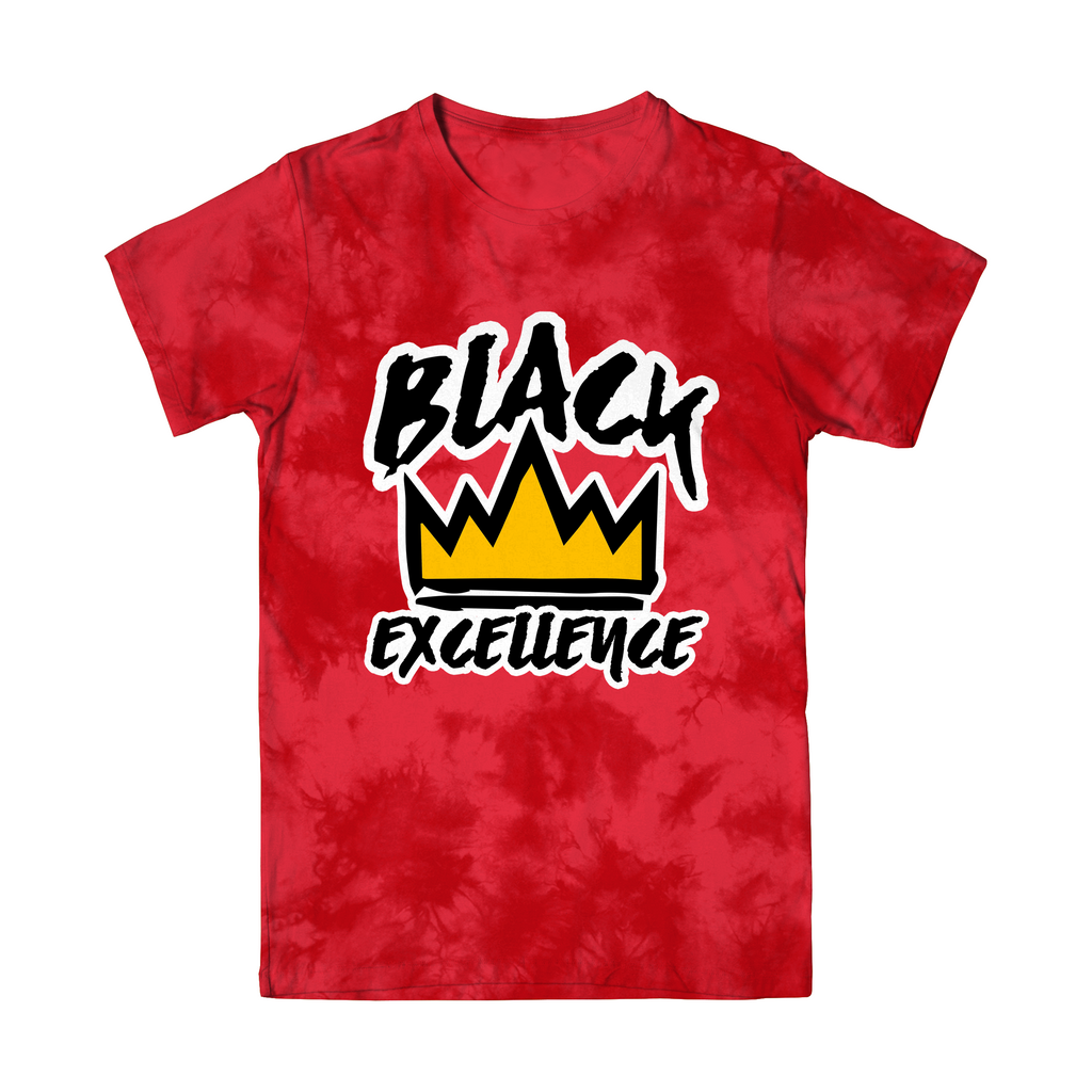 Red Tie-Dye Black Excellence T Shirt - Tones of Melanin