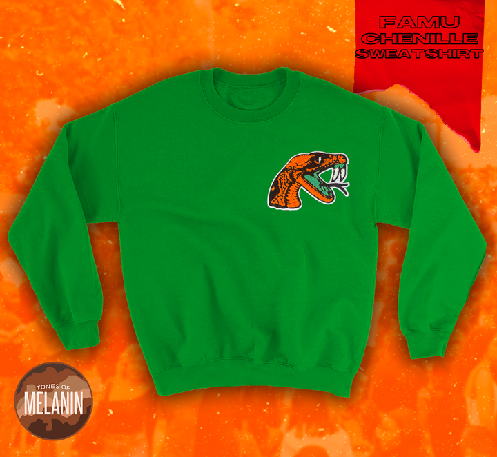 Green Rattler Chenille Sweatshirt - Tones of Melanin