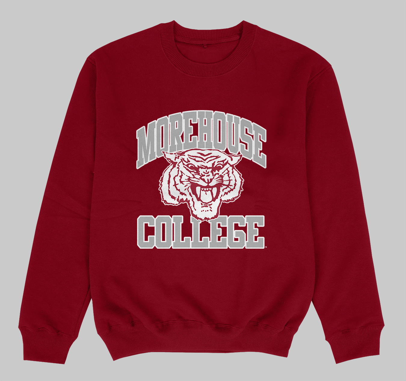 Maroon top college sweatshirt