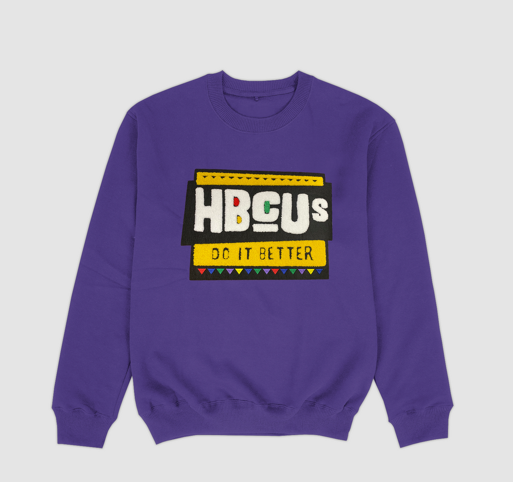 Purple HBCUs do it better Chenille Patch Sweatshirt