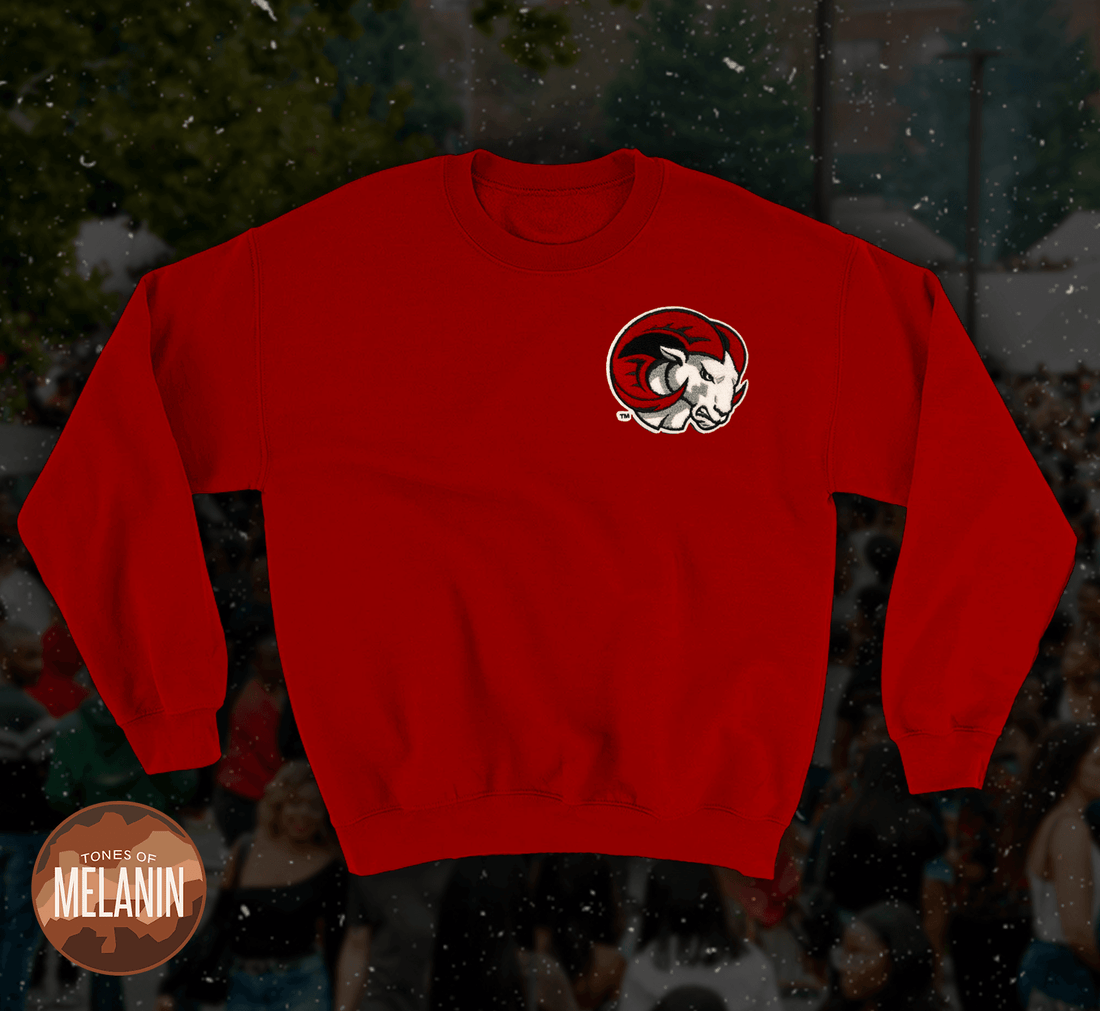 Winston Salem State University Red Crewneck - Tones of Melanin